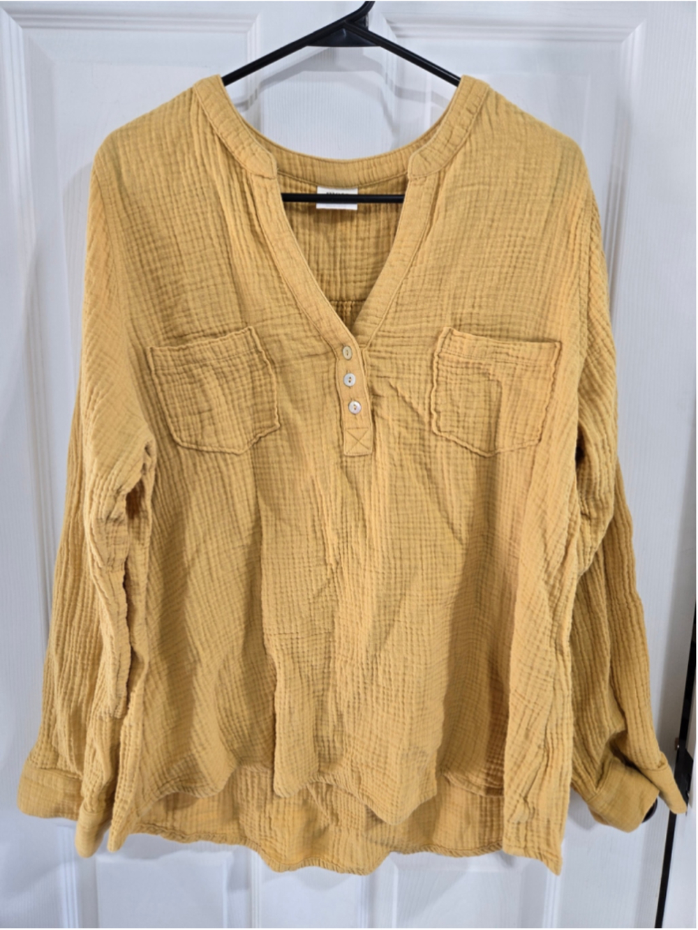 Women's Mote Yellow Gauze Blouse XXL